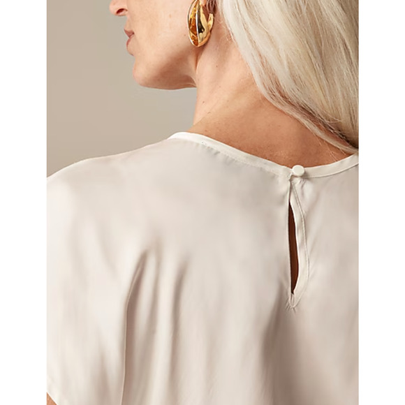 J Crew Drapey T Shirt Top XS White NWT Blouse CD050 J.Crew Minimalist Capsule - Picture 2 of 3